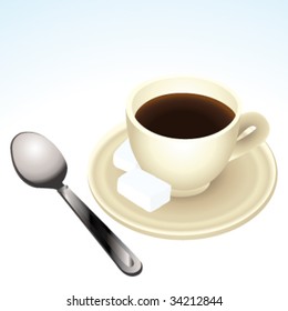 Vector coffee in calm atmosphere.