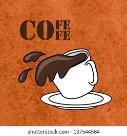 Vector coffee card on paper background