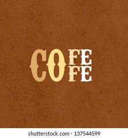 Vector coffee card on paper background