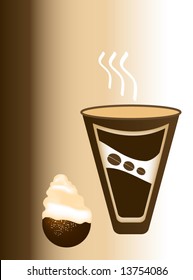Vector Coffee and Chocolate Dessert Illustration