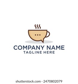 vector coffee and conversation logo