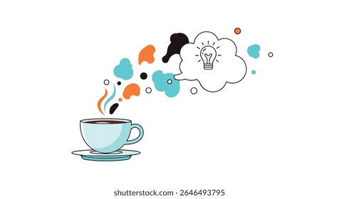 Vector coffee cup design fresh brewed inspiration hot drink imagination colorful art illustration