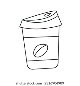 Vektorkaffee in einer Tasse im Doodstil