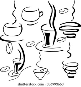 Vector coffee cup elements