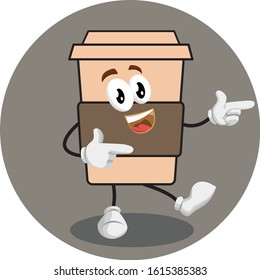 vector coffee cup hi pose