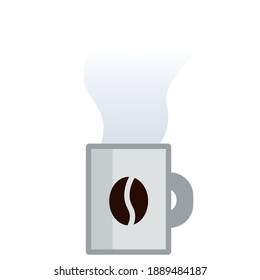 taza de café vector con vapor caliente. aislado de fondo blanco.