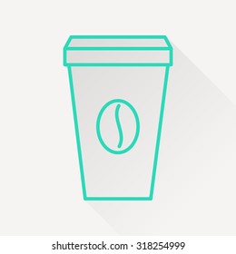 Vector coffee cup icon.  
