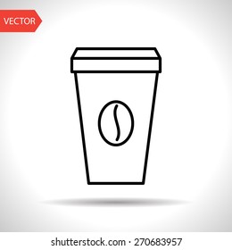 Vector coffee cup icon. Food icon. Eps10