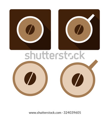 Vector coffee cup icon set isolated on white background