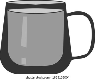 Vector coffee cup icon. A teacup. Black illustration isolated on a white background for graphic and web design.