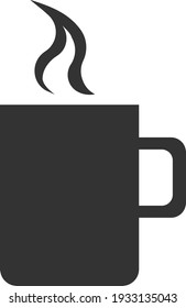 Vector coffee cup icon. A teacup. Black illustration isolated on a white background for graphic and web design.