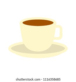 Vector Coffee Cup Illustration, Hot Drink Icon - Beverage Symbol