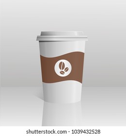 Vector Coffee Cup Isolated on White Background photorealistic 3D vector eps 10 mockup