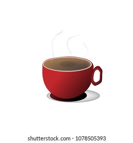 vector, coffee cup with light and shadow.