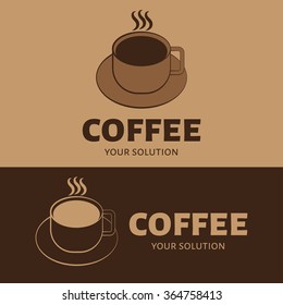 Vector coffee Cup logo. A logo of a Cup of coffee on a saucer