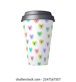 Vector coffee cup in mesh gradient style. Editable color