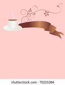 vector coffee cup on pink background