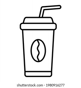Vector Coffee Cup Outline Icon Design
