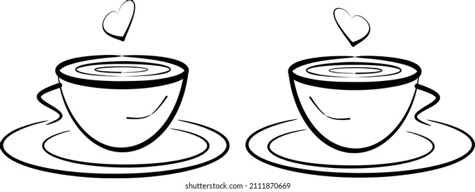 Vector Coffee Cup for Café or Restaurant Illustration Logo Symbol. Vector icon