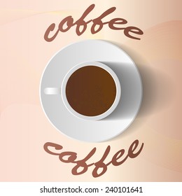 Vector coffee cup and saucer