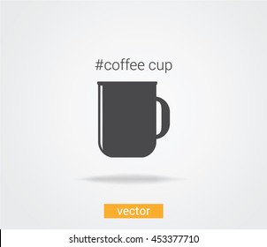 Vector coffee cup silhouette, design element