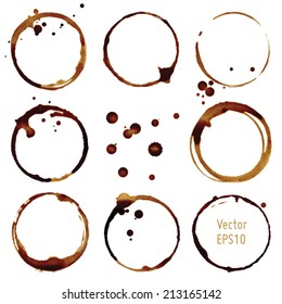 Vector coffee cup stains