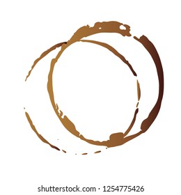 Vector coffee cup stains, Isolated On White Background, tea ring stamps Illustration