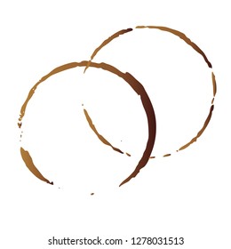 Vector coffee cup stains, Isolated On White Background, tea ring stamps Illustration