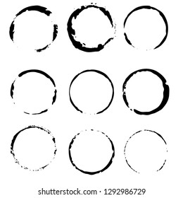 Vector coffee cup stains, Isolated On White Background, tea ring stamps Illustration