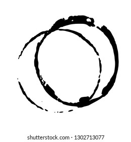 Vector coffee cup stains, Isolated On White Background, tea ring stamps Illustration