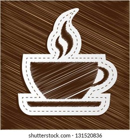 vector coffee cup sticker