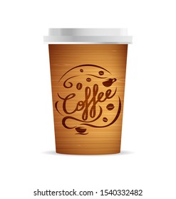 Vector coffee cup template with coffee and coffee cups for your design