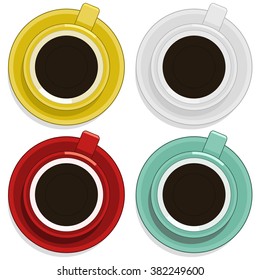 Vector coffee cups set 