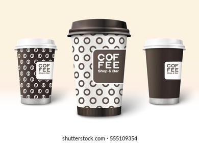 Vector Coffee cups template for branding and design presentations.