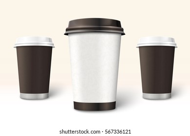 Vector Coffee cups template for branding and design presentations.