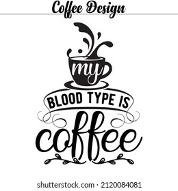 El diseño de café vectorial para el café de los amantes de la sangre es café.