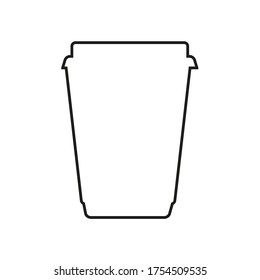 Vector coffee glass icon, outline