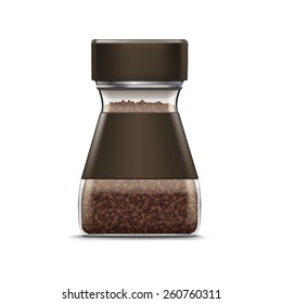 Vector Coffee Glass Jar Packaging Package Isolated on White Background