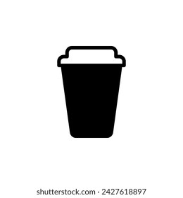 Vektor-Kaffee zu gehen-Symbol-Vorlage. Getränkekonzept zum Mitnehmen, Café, Bar, Restaurant, Stand. Moderner Einwegbecher-Logo-Hintergrund. Einfache Takeout-Getränk-Symbol-Illustration