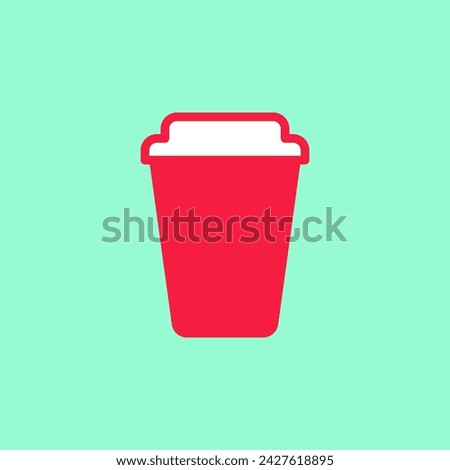 Vector coffee to go icon template. Disposable cup logo background. Simple drink concept for take away, cafe, bar, restaurant, stall. Takeout drink symbol illustration