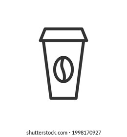 Vector coffee to go line icon. Symbol in trendy outline style. Vector illustration isolated on a white background. 