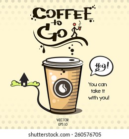 vector. coffee to go. sketch art for your design