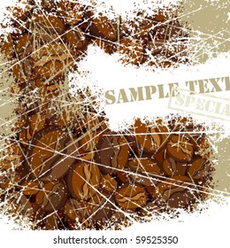Vector coffee grunge background