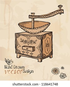 vector coffee, hand drawn elements