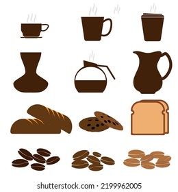 vector coffee icon on white background, simple coffee icon monochrome