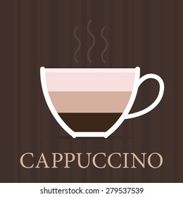 Vector coffee icon in vintage style, pastel colors  