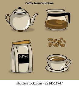 vector coffee icons set collection