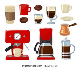 Vector coffee illustration isolated on white background. Hand drawn design element for label and poster