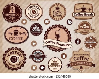 vector coffee labels
