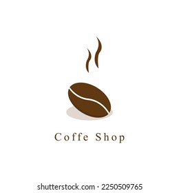 Vector coffee logo design illustration with coffee bean icon and creative concept